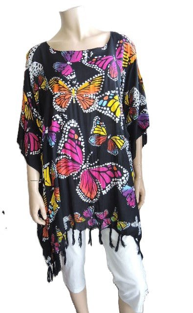 Black Butterfly Kaftan Top