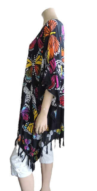 Black Butterfly Kaftan Top