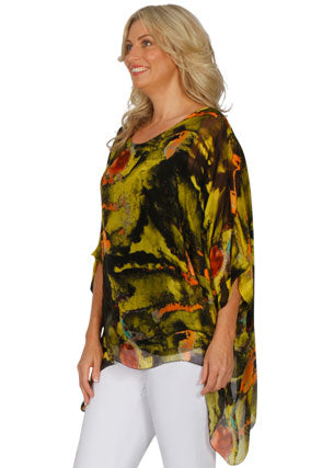 E'Talia Stunning Silk Blend Kaftan Top