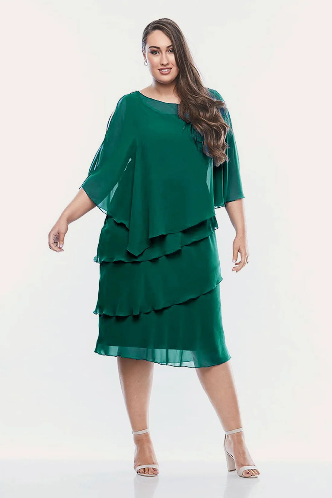 Layla Jones Layered Dress (Majesty,Emerald & Black)