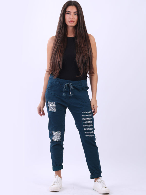 Italian Sequin Patch Magic Pants (2 colours)
