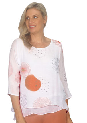 Jillian Spritz Print Top