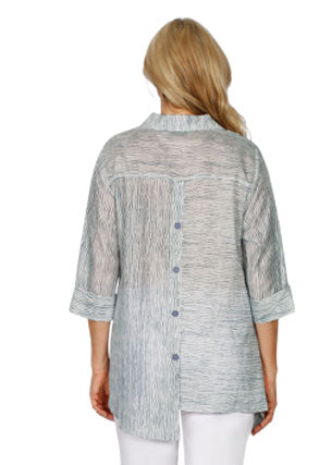 Emily Adams Spliced Striped Shirt