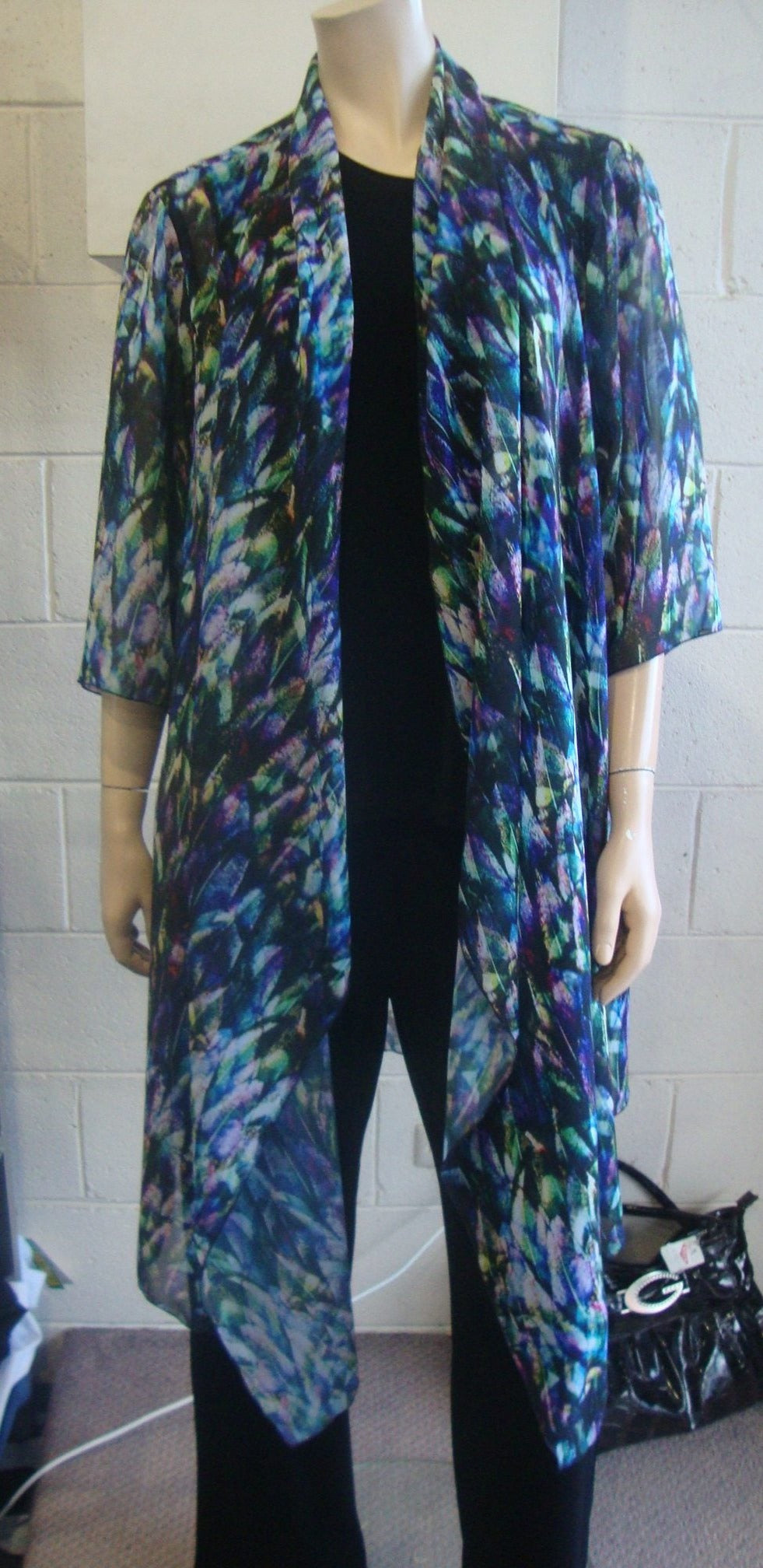 Shelz Drape Front Chiffon Jacket