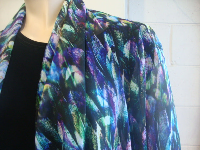 Shelz Drape Front Chiffon Jacket