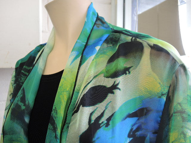 Green deals chiffon jacket