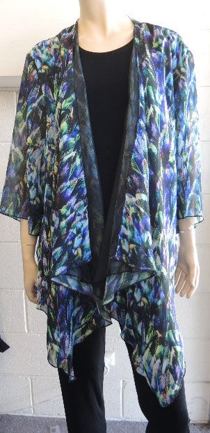 Shelz Drape Front Chiffon Jacket