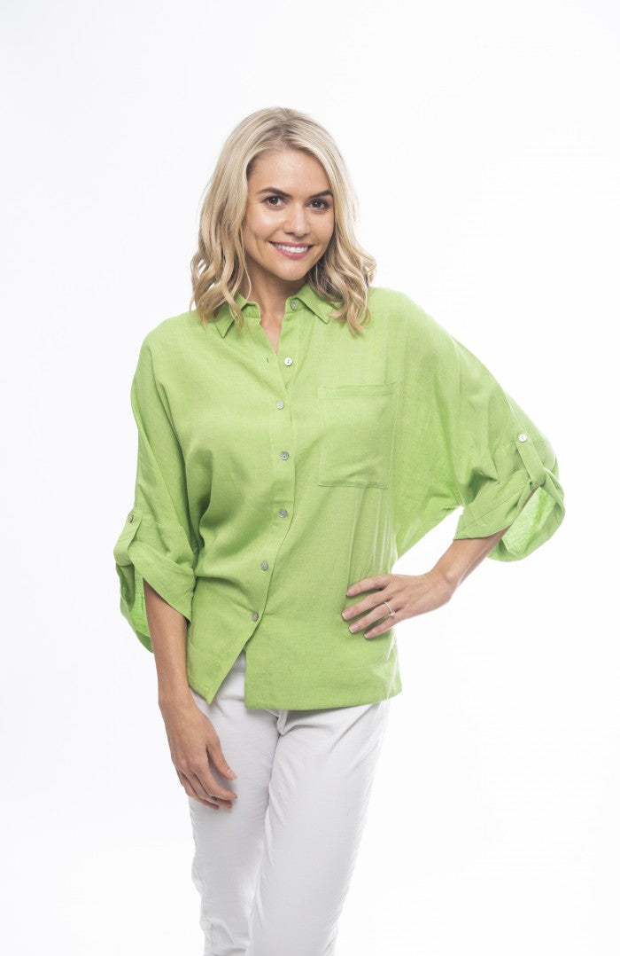 Orientique Linen Blend Shirt in Assorted Colours